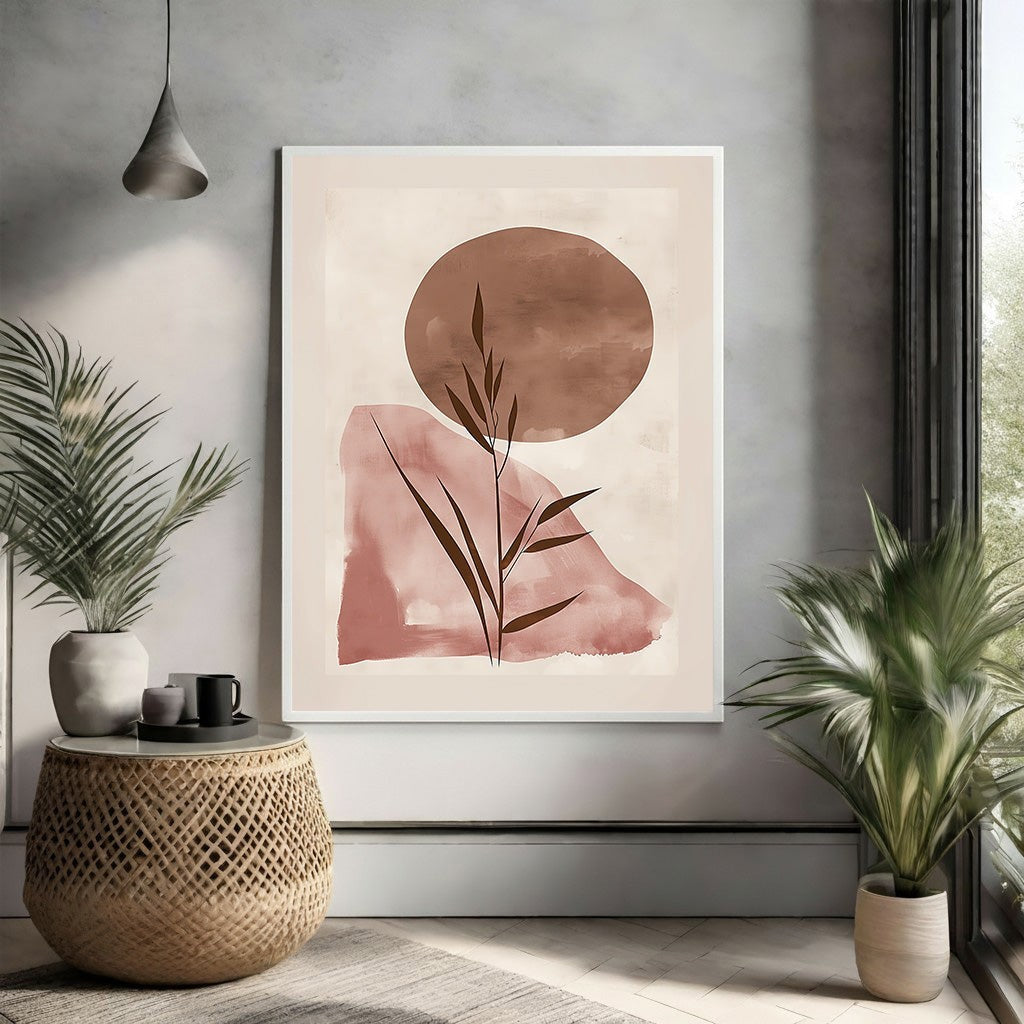 Abstract Botanical Sunburst Wall Art