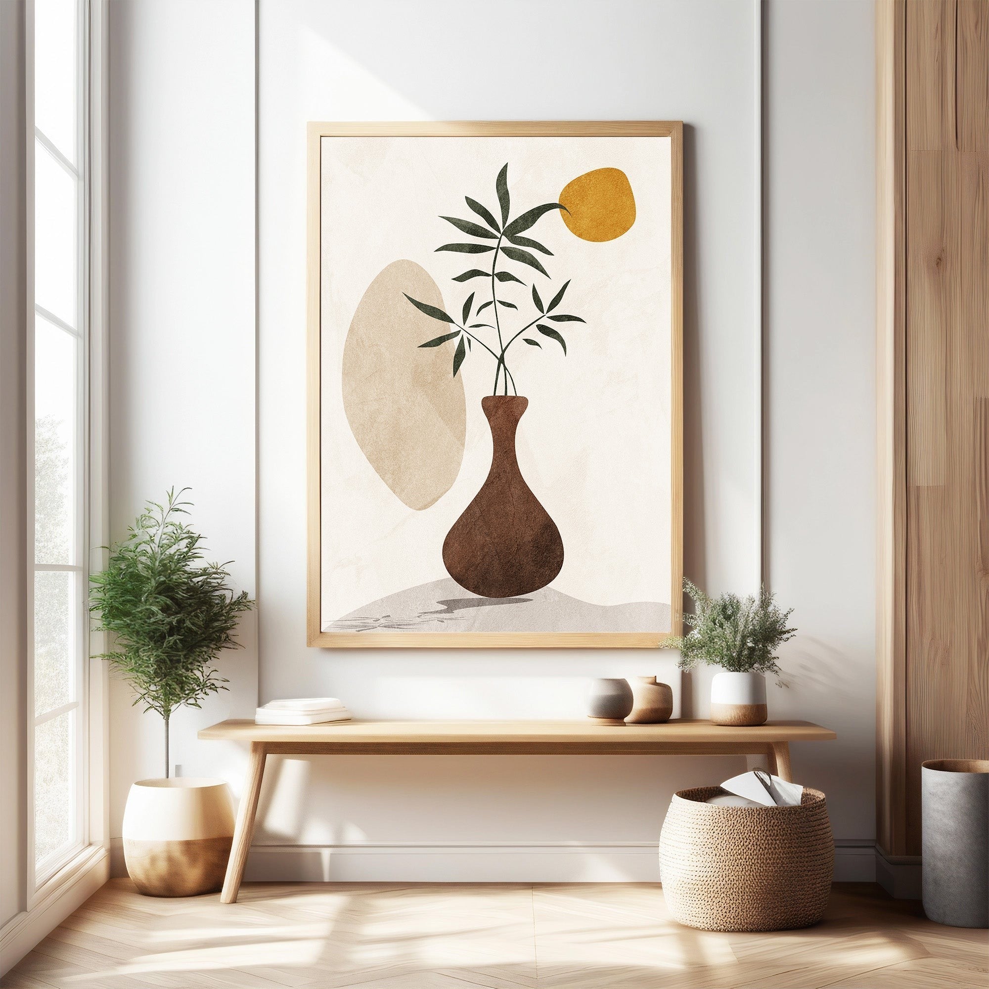 Abstract Botanical Vase Wall Art