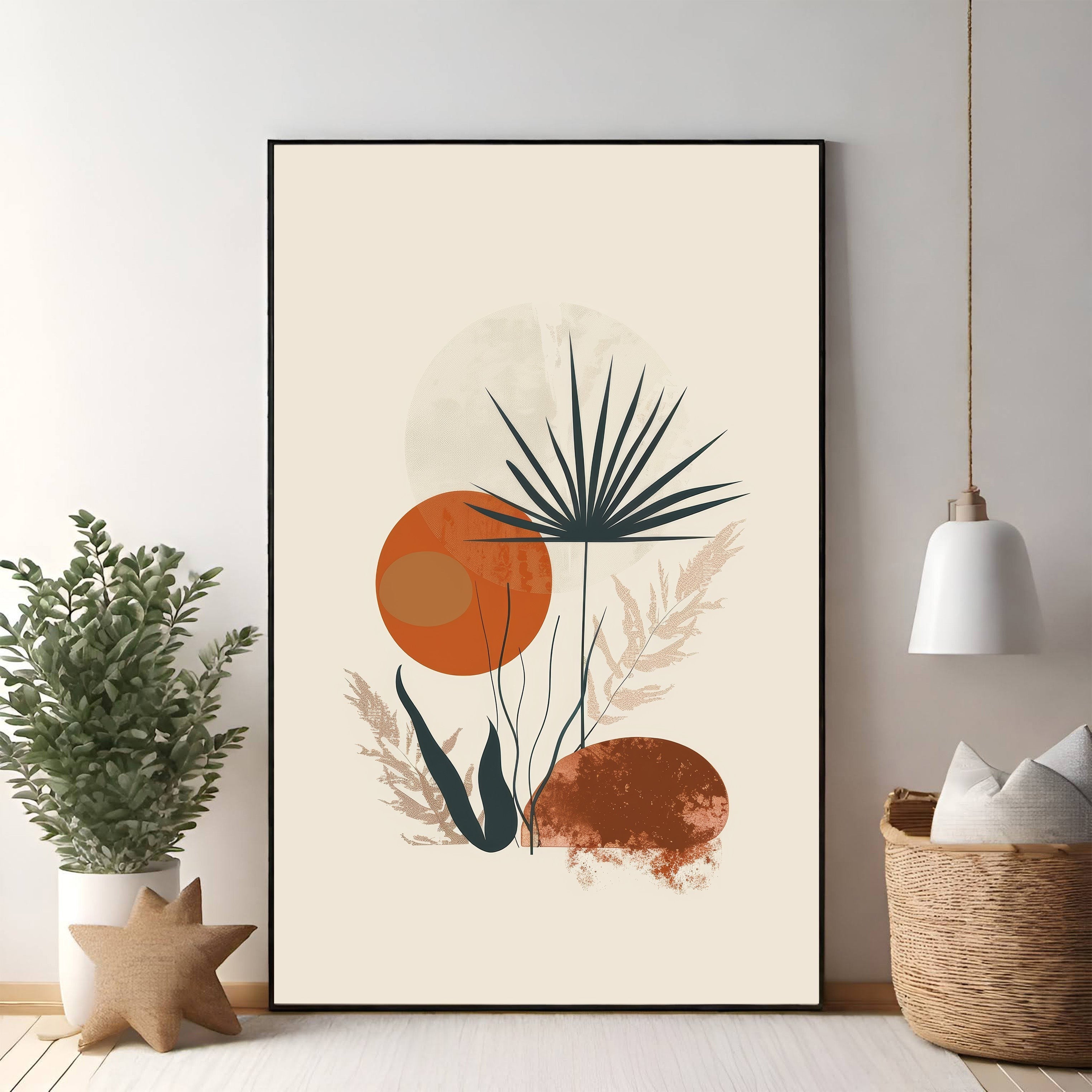 Abstract Botanical Mid Century Modern Wall Art