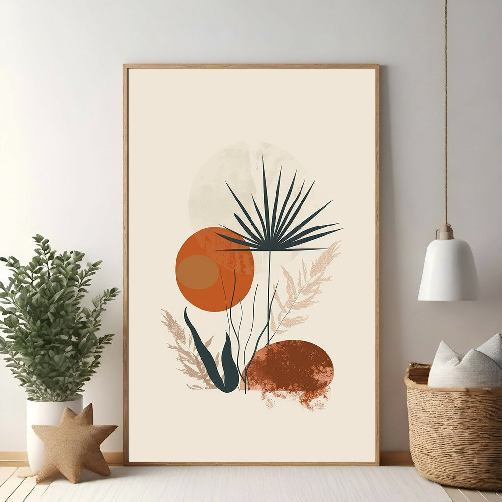 Abstract Botanical Mid Century Modern Wall Art