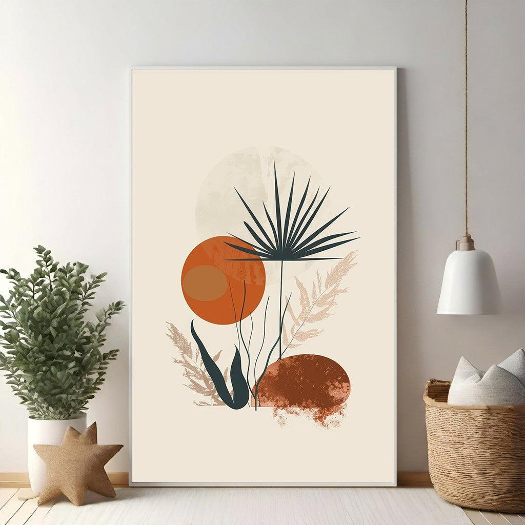 Abstract Botanical Mid Century Modern Wall Art