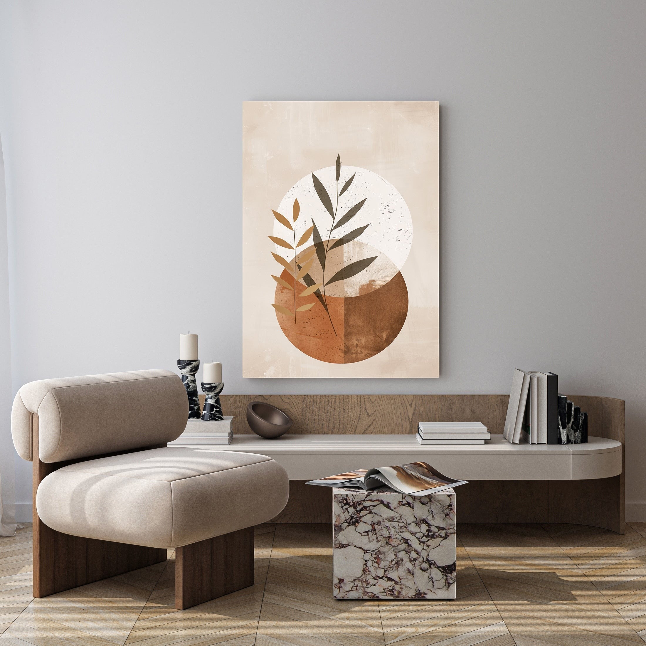 Abstract Botanical Circles Wall Art