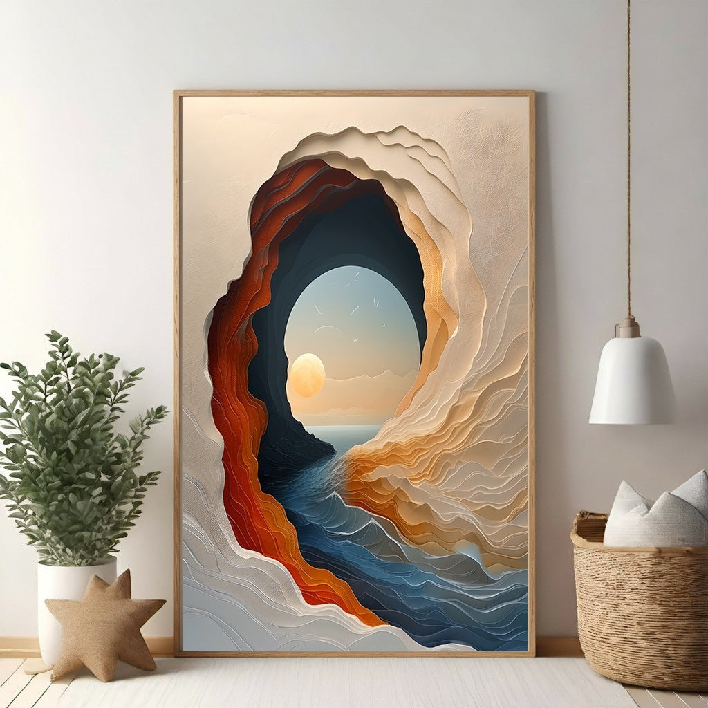 Abstract Cave Landscape Wall Art