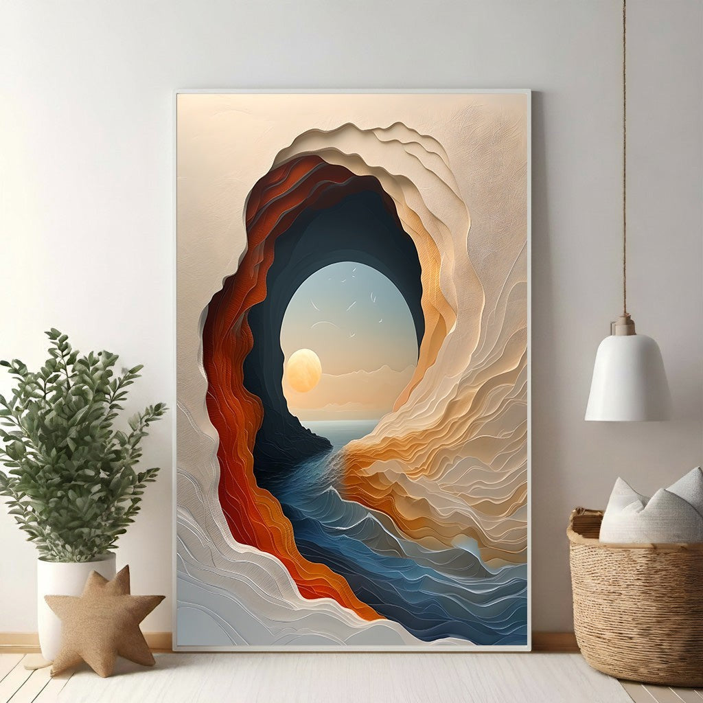 Abstract Cave Landscape Wall Art