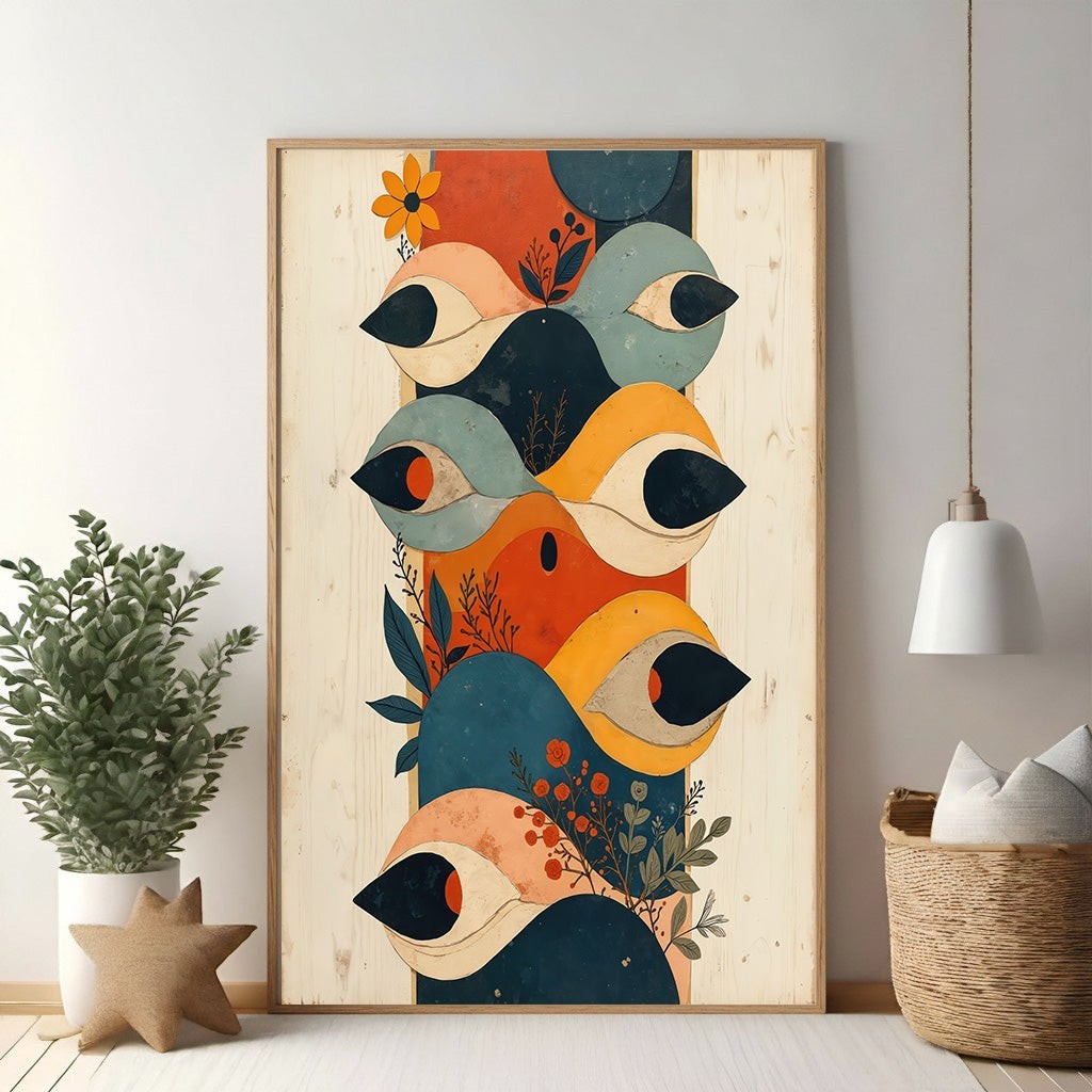 Abstract Eye Motif Wall Art