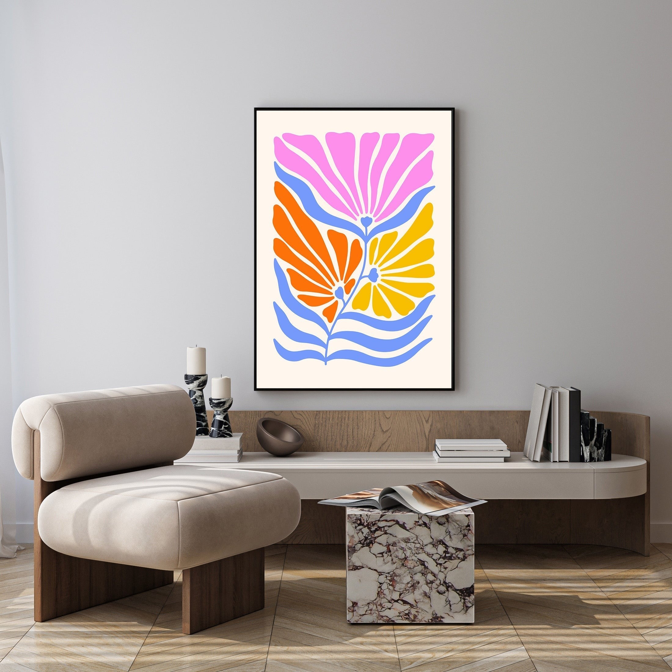 Abstract Floral Botanical Wall Art