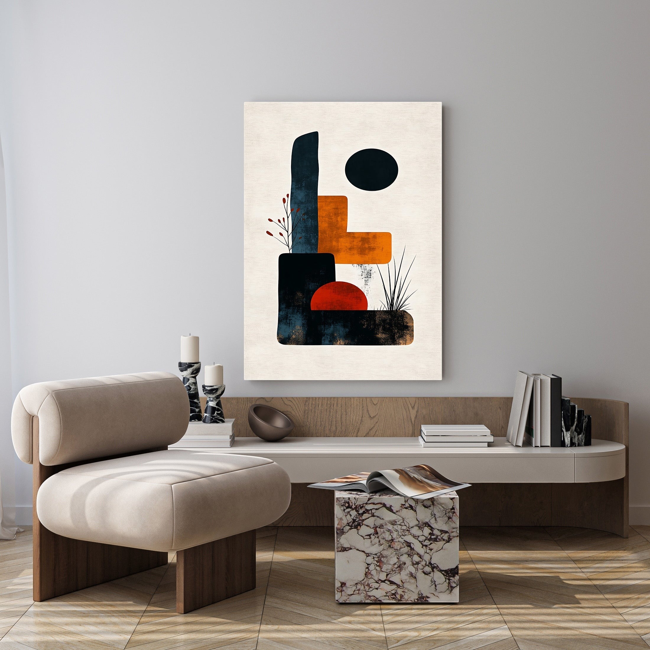 Abstract Geometric Composition Wall Art