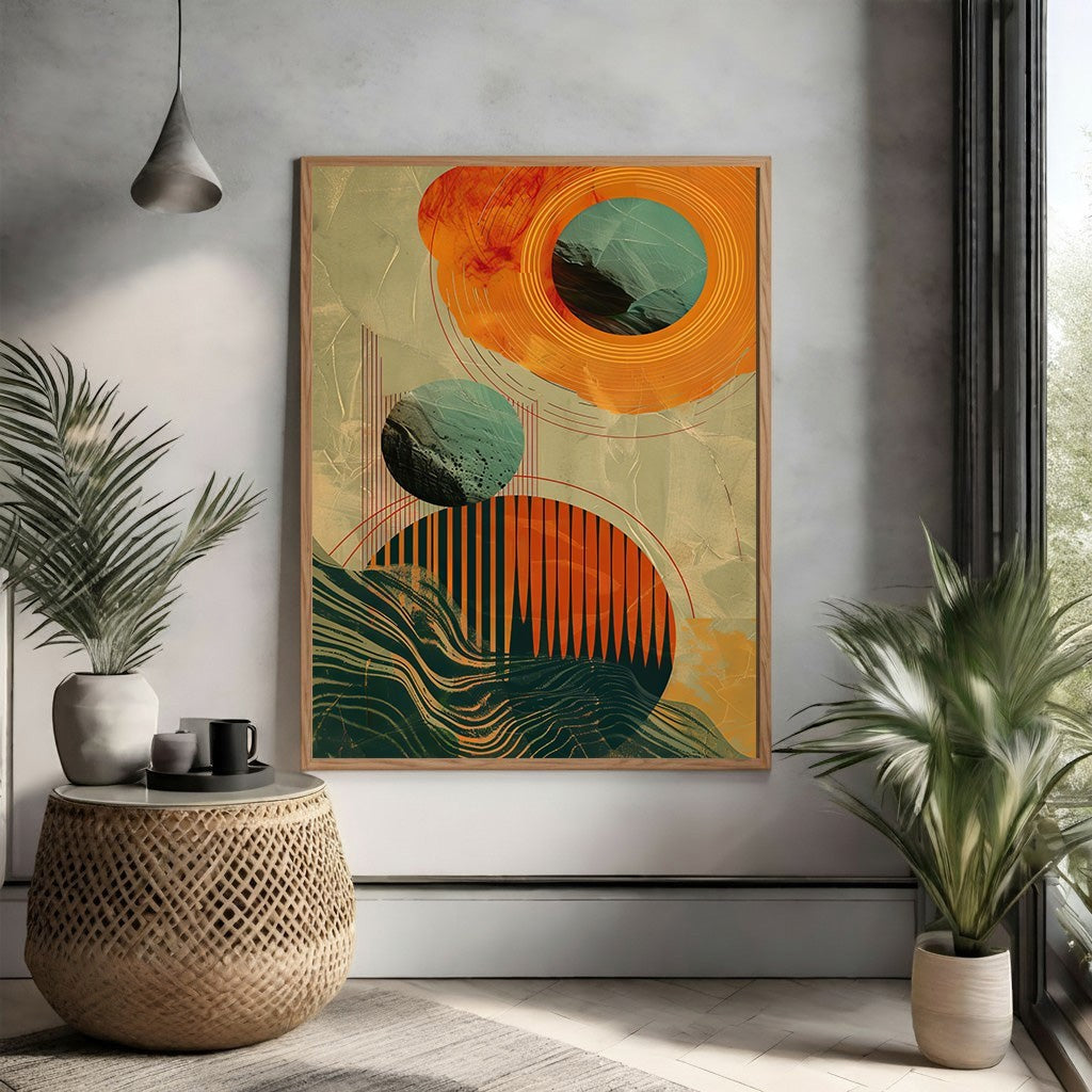 Abstract Geometric Circles And Lines Wall Art