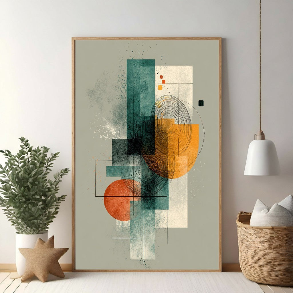 Abstract Geometric Composition Wall Art
