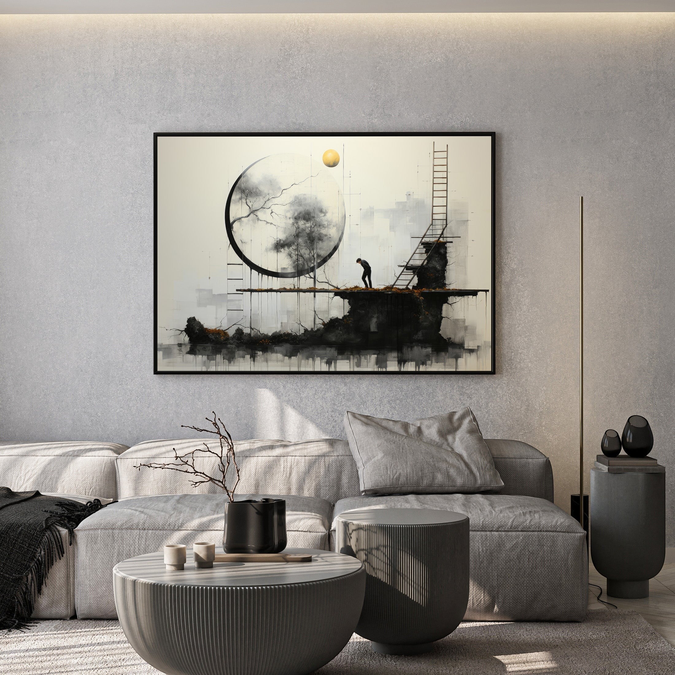 Abstract Landscape With Tree And Moon