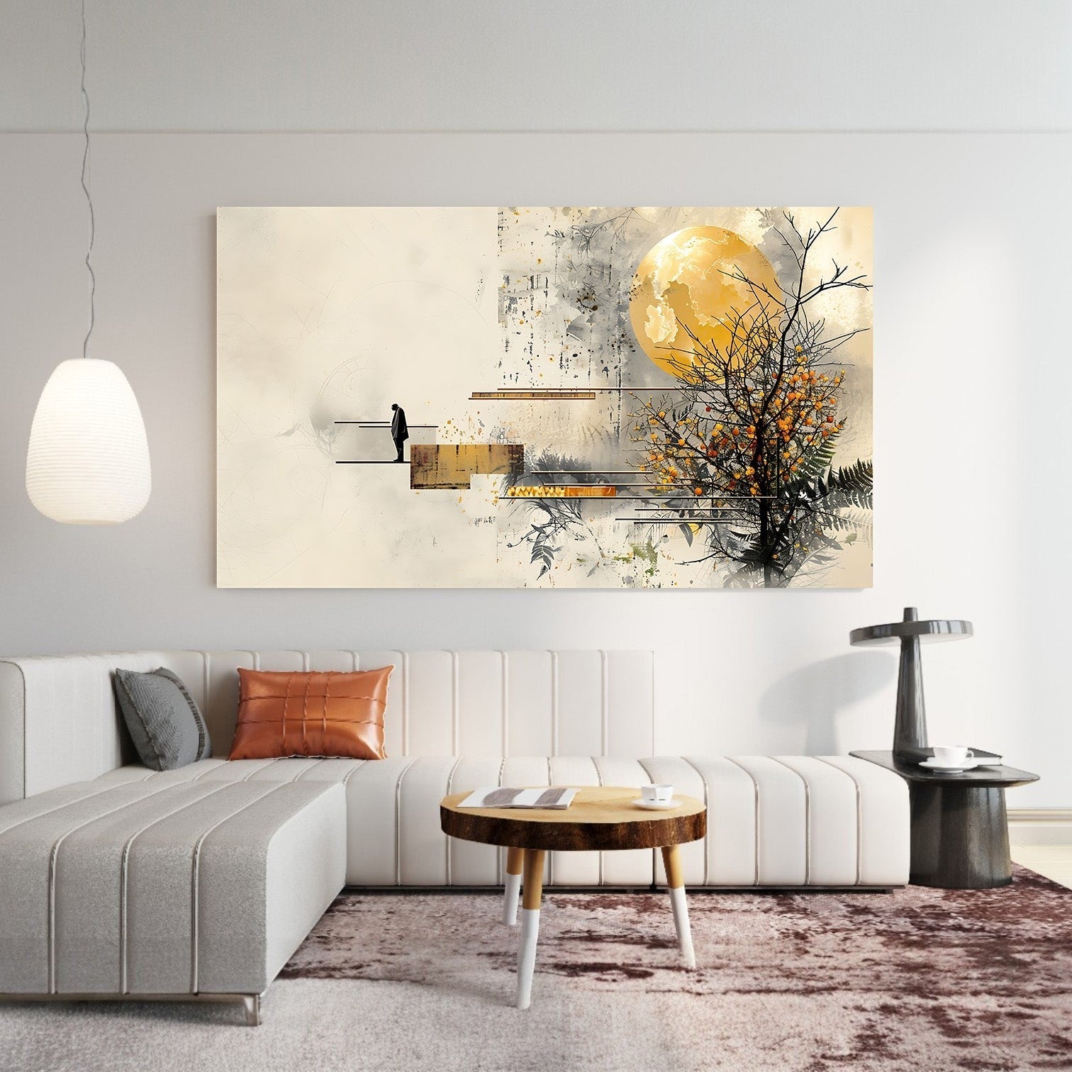 Abstract Landscape With Moon And Tree
