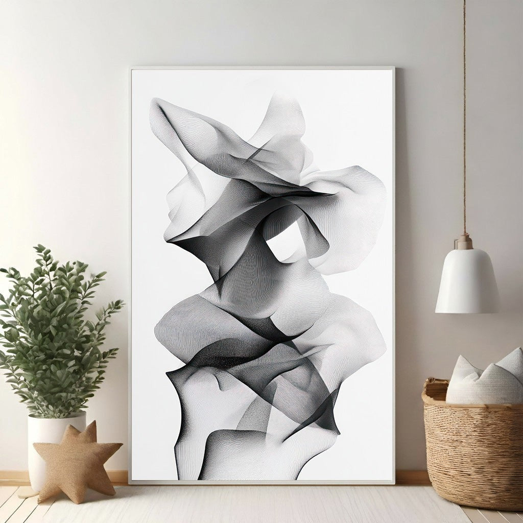 Abstract Flowing Line Art Print