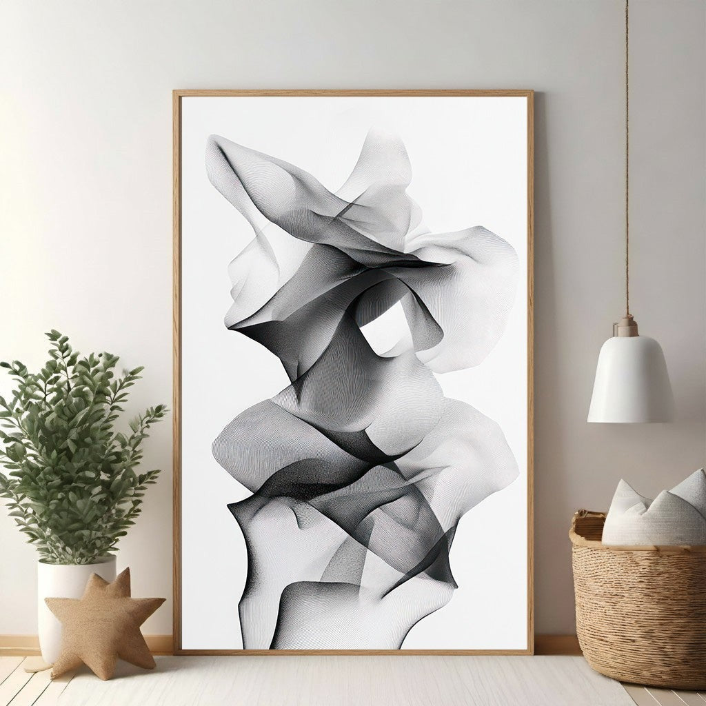 Abstract Flowing Line Art Print