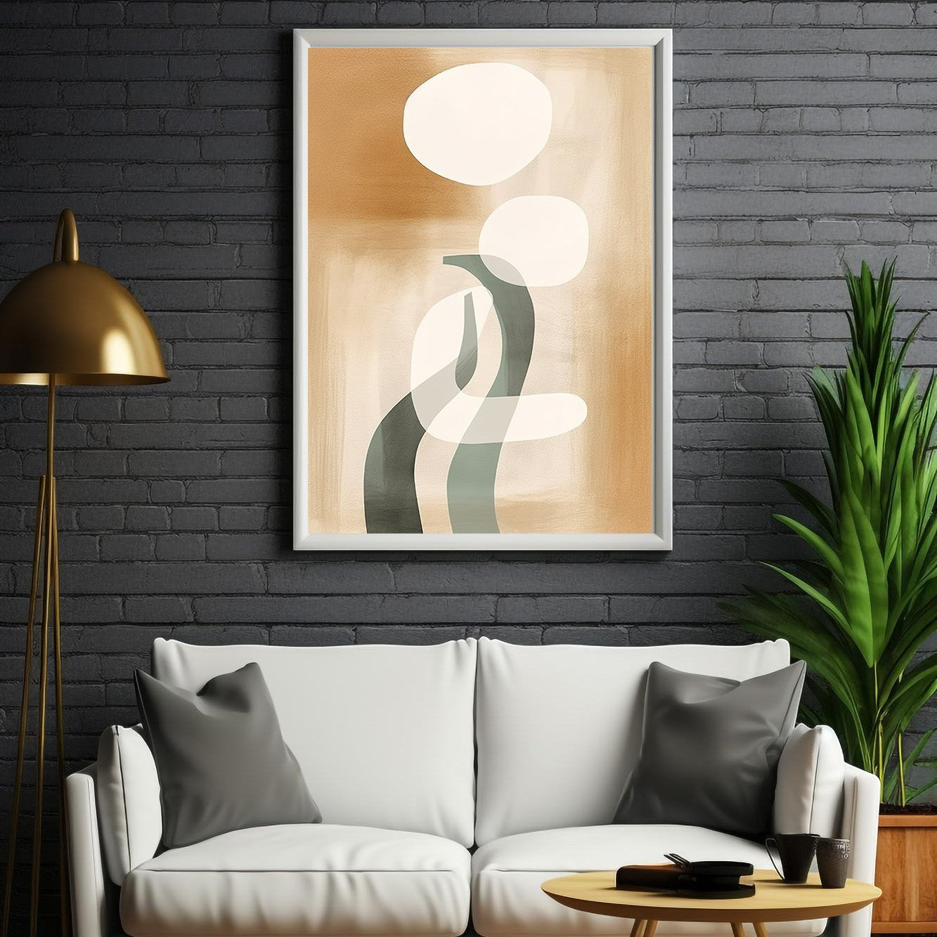 Abstract Organic Shapes Framed Wall Art