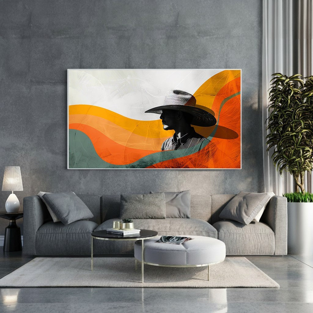 Abstract Portrait With Wide Brim Hat