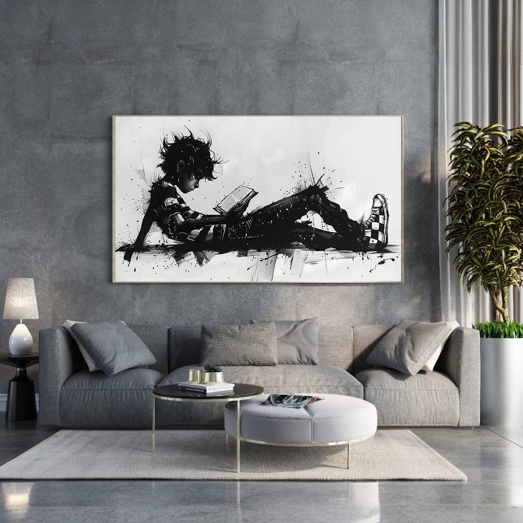 Abstract Reading Child Wall Art