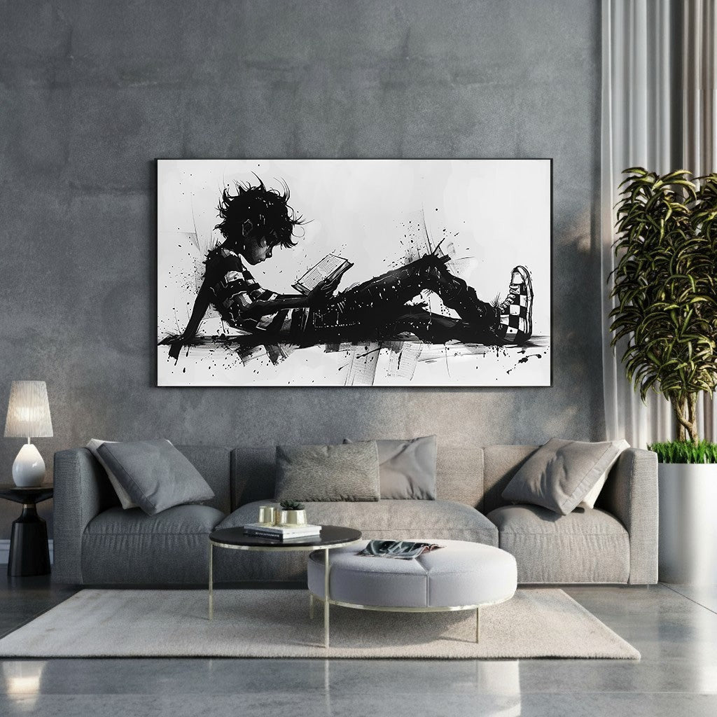 Abstract Reading Child Wall Art