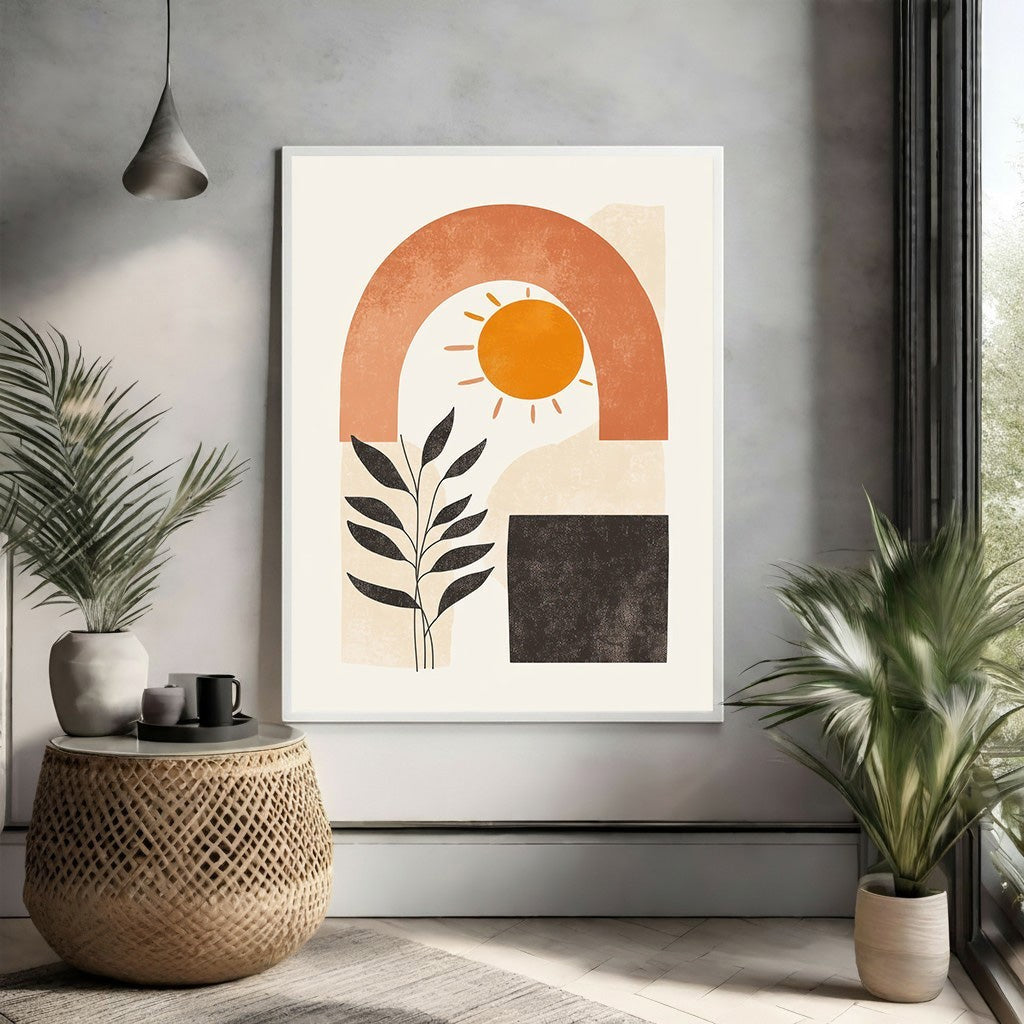 Abstract Sun Arch Botanical Wall Art