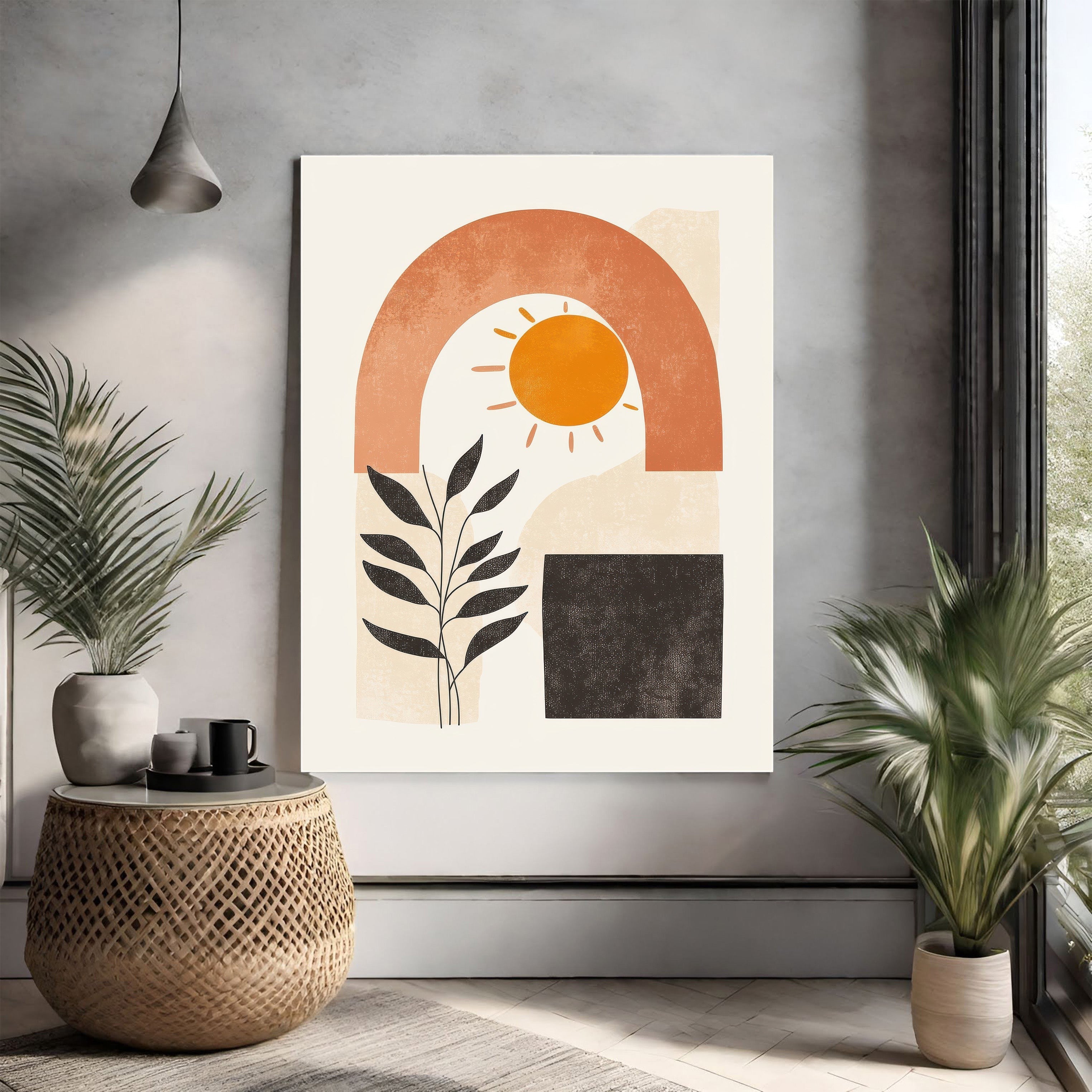Abstract Sun Arch Botanical Wall Art
