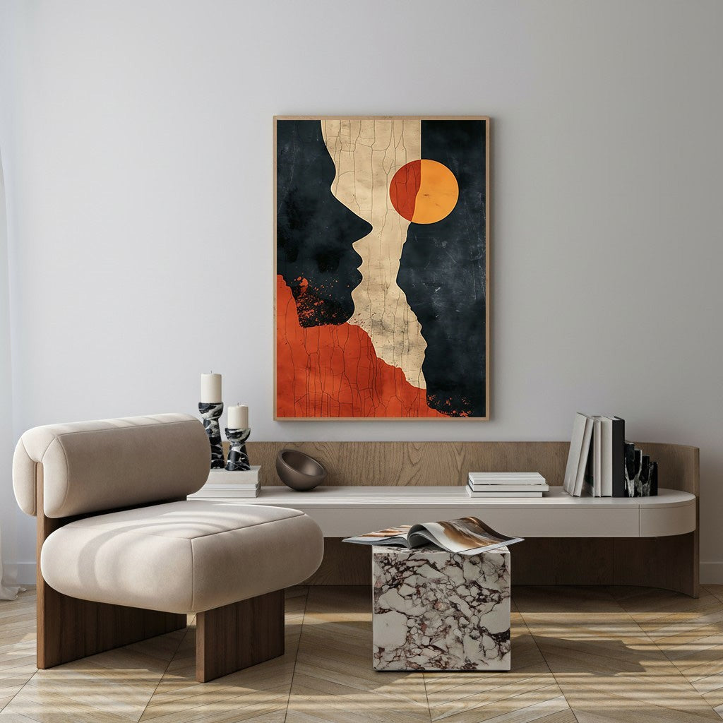Abstract Profile Sun Wall Art