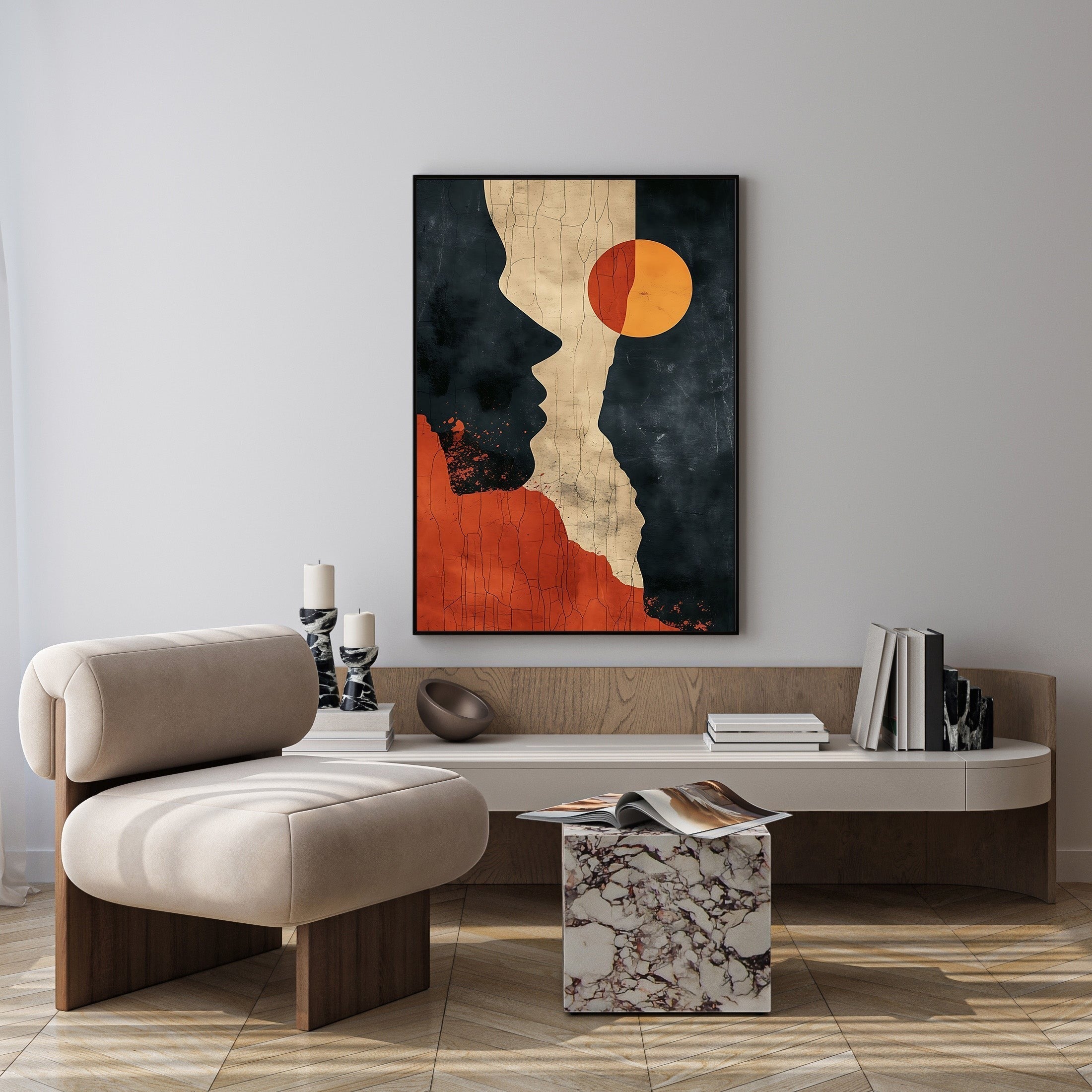 Abstract Profile Sun Wall Art
