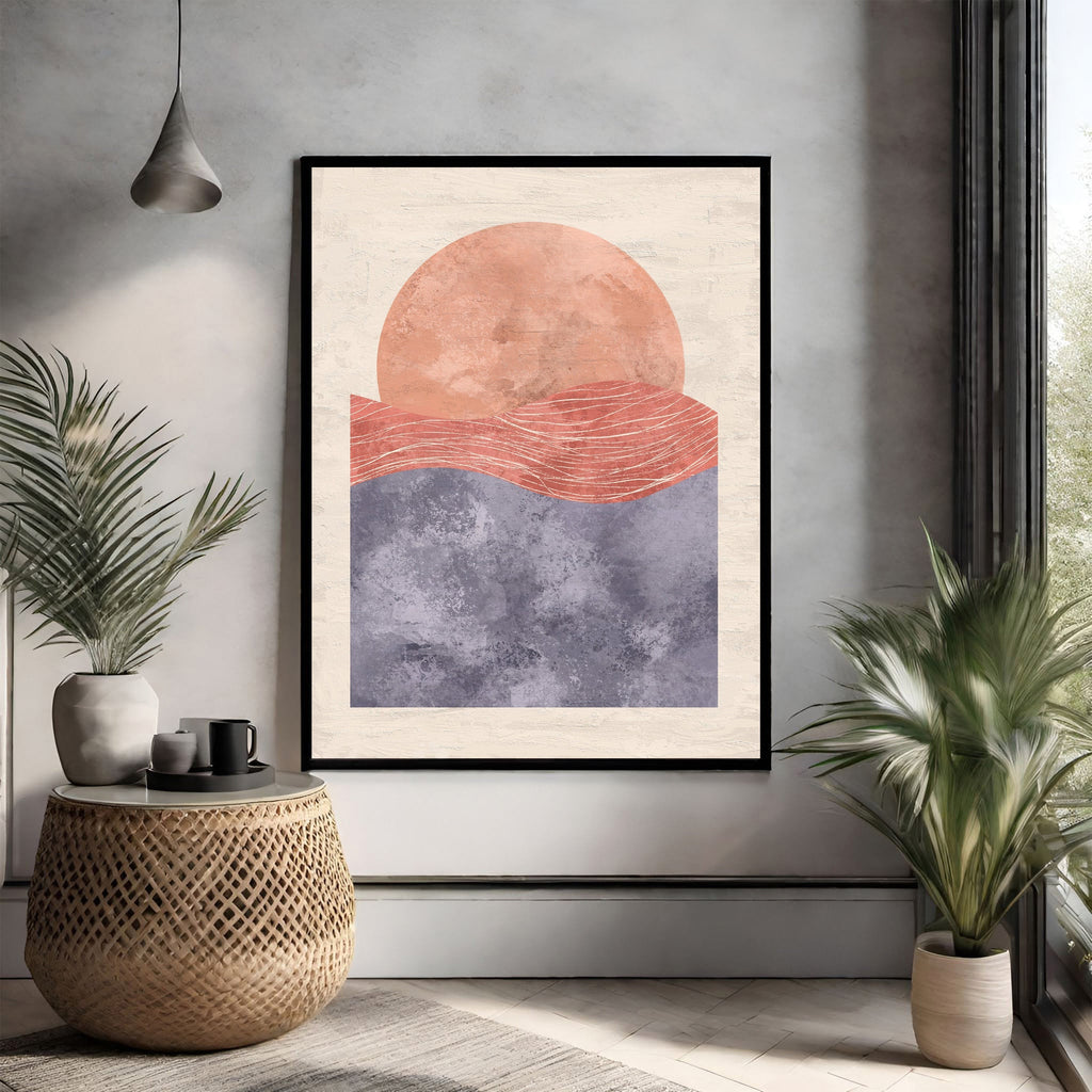 Abstract Sunset Over Water Wall Art