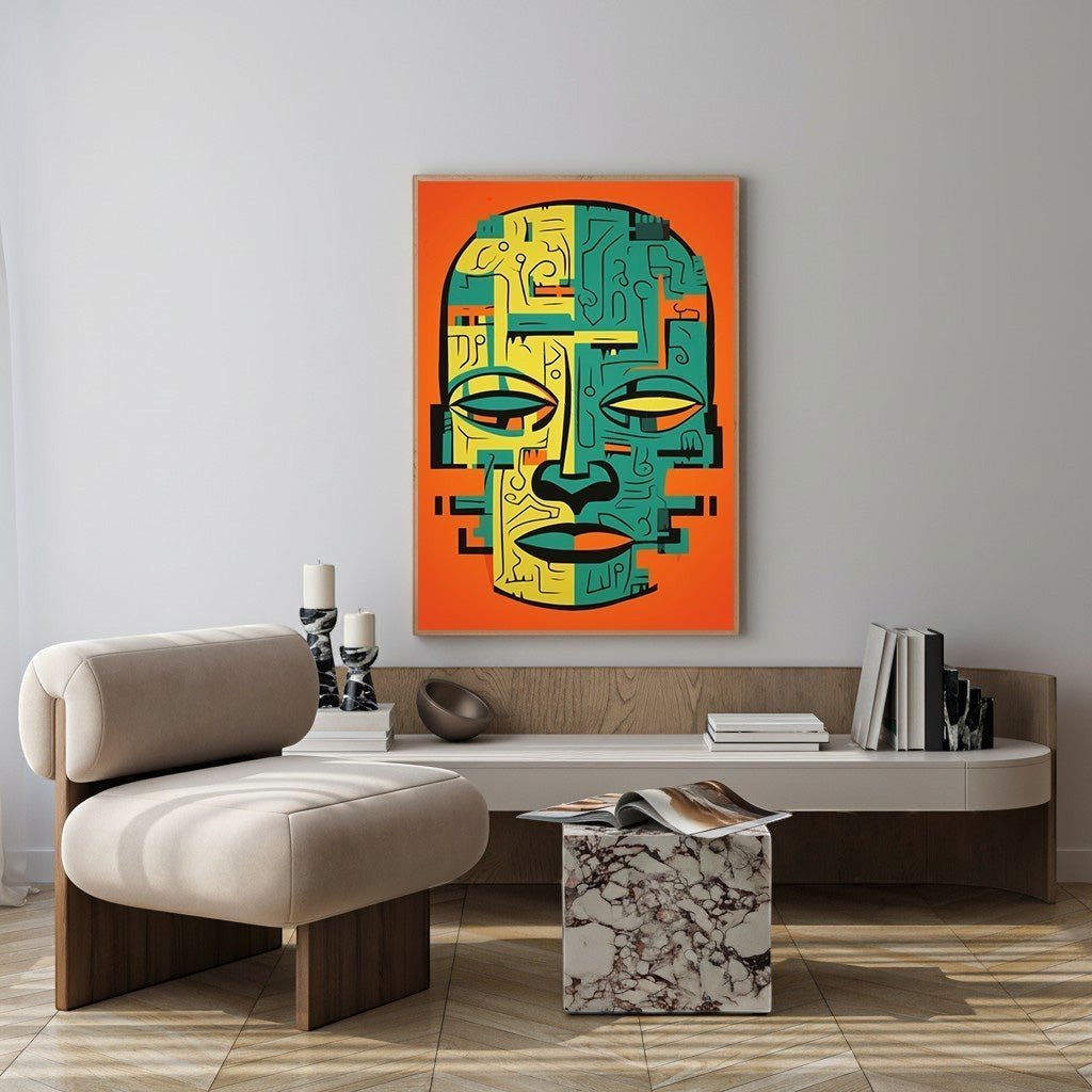 Abstract Tribal Face Wall Art