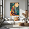 Abstract Woman With Moon Wall Art