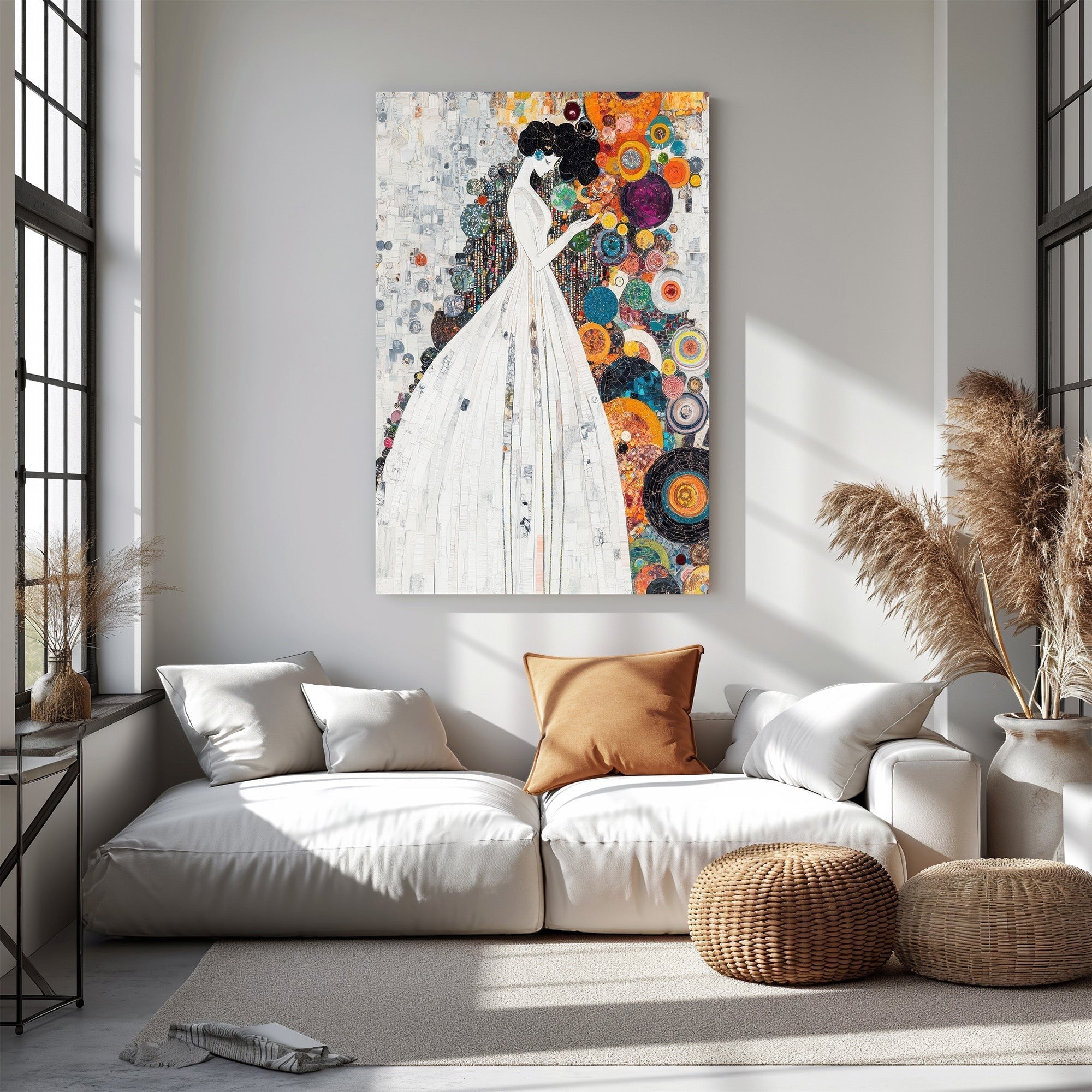 Abstract Woman In A White Dress Wall Art