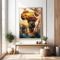 African Wildlife Safari Landscape Wall Art