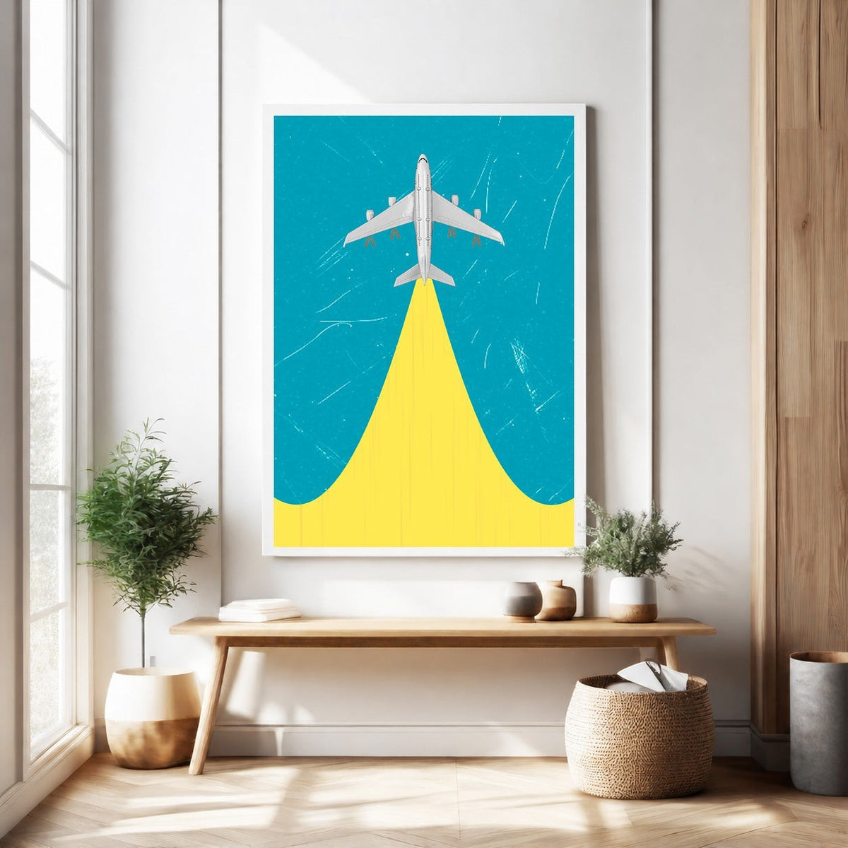 Modern Airplane Ascent Wall Art