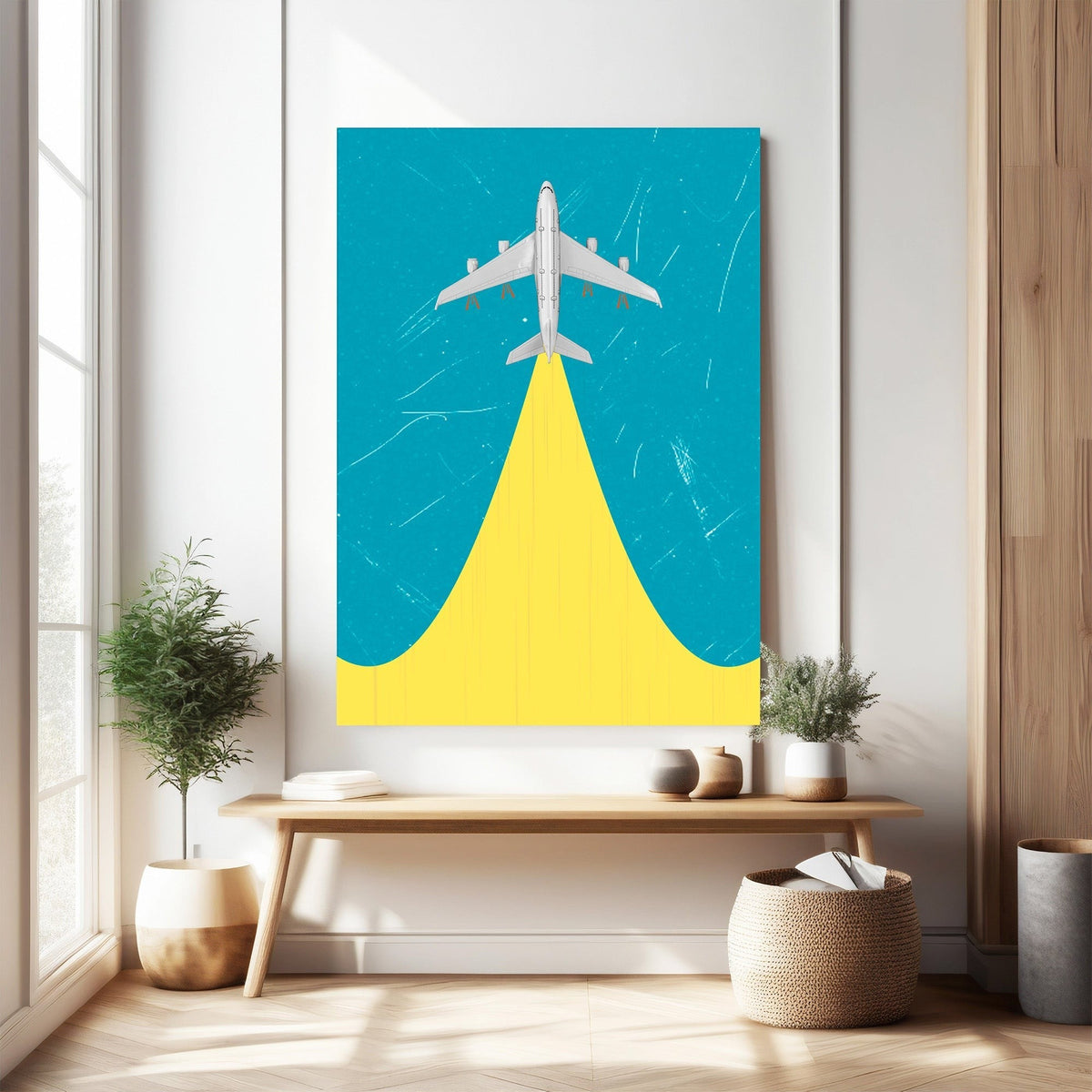 Modern Airplane Ascent Wall Art