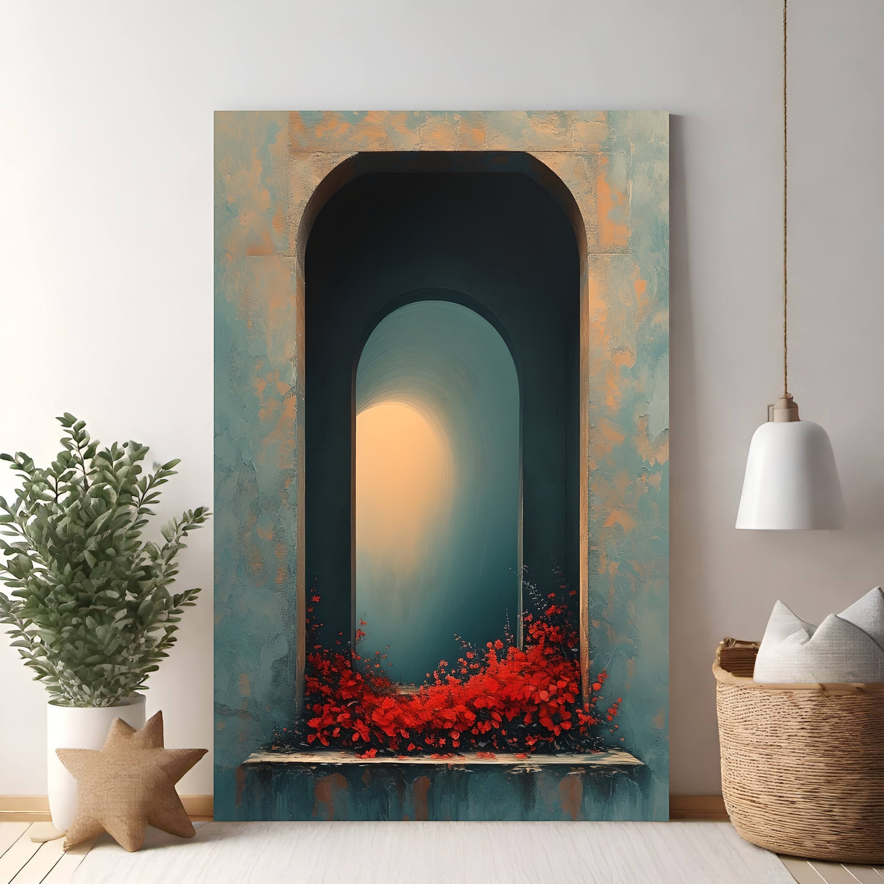 Archway With Blooming Flowers Wall Art