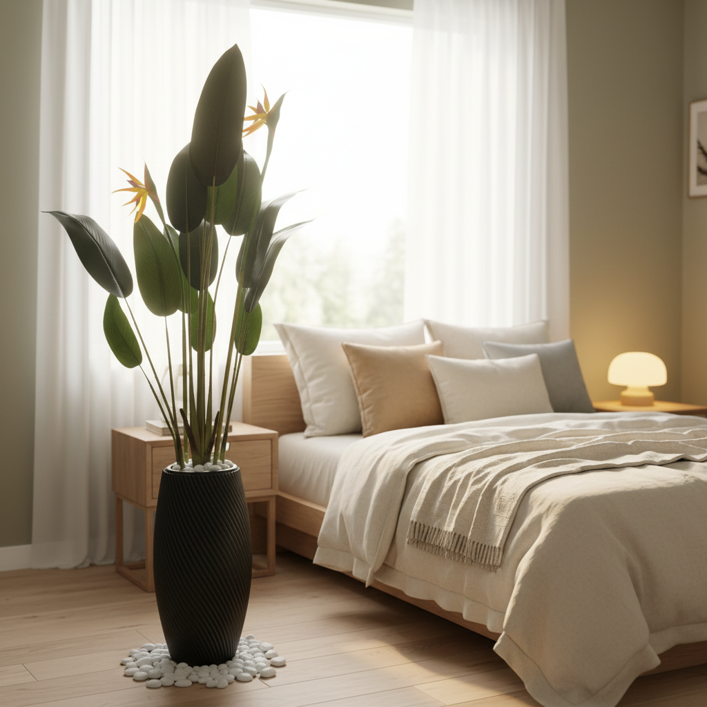 Artificial Bird of Paradise Plant in Decorative Floor Planter