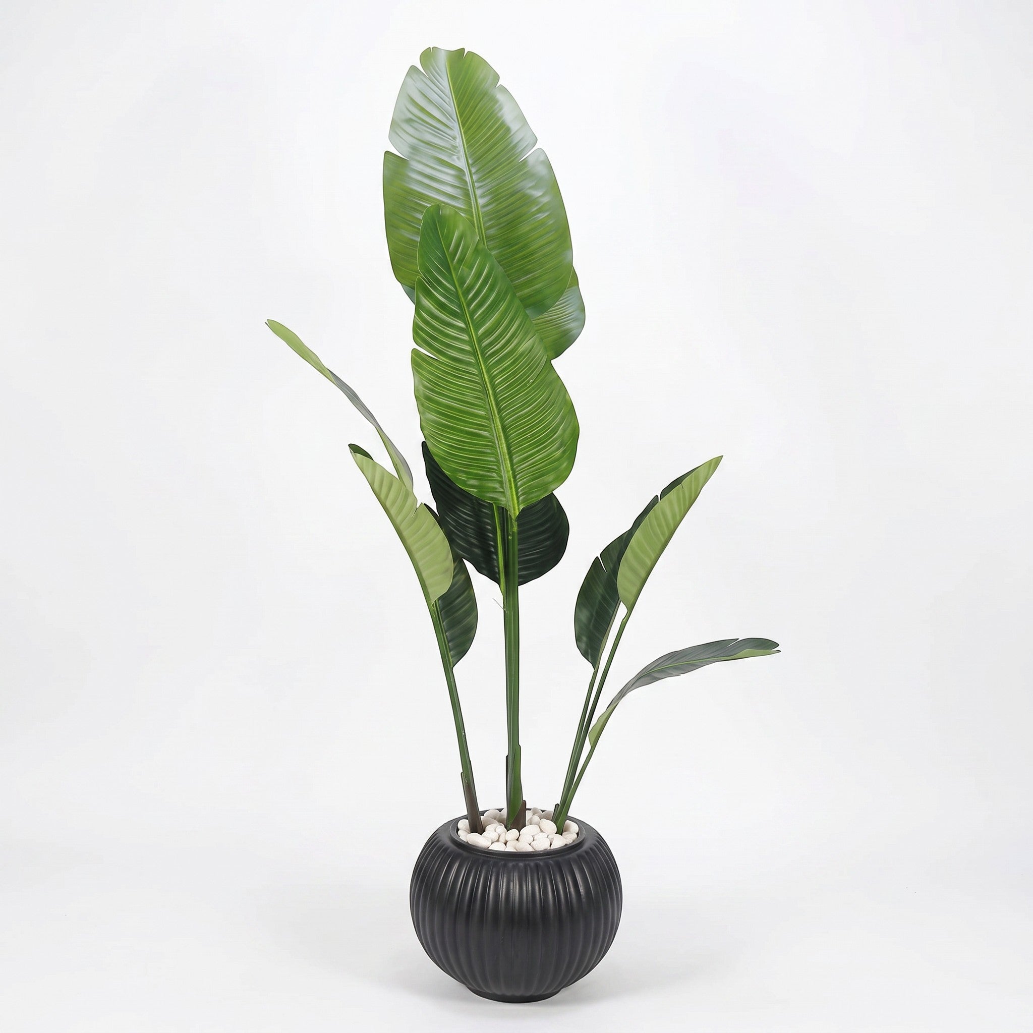 Large Faux Bird of Paradise Plant in Fluted Pot