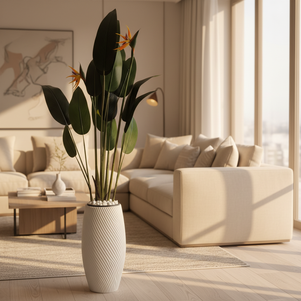 Artificial Bird of Paradise Plant in Decorative Floor Pot