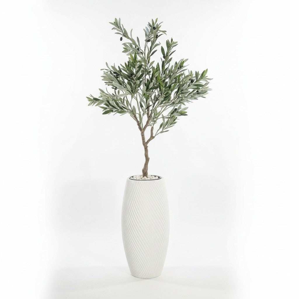 Artificial Olive Tree In Textured Planter