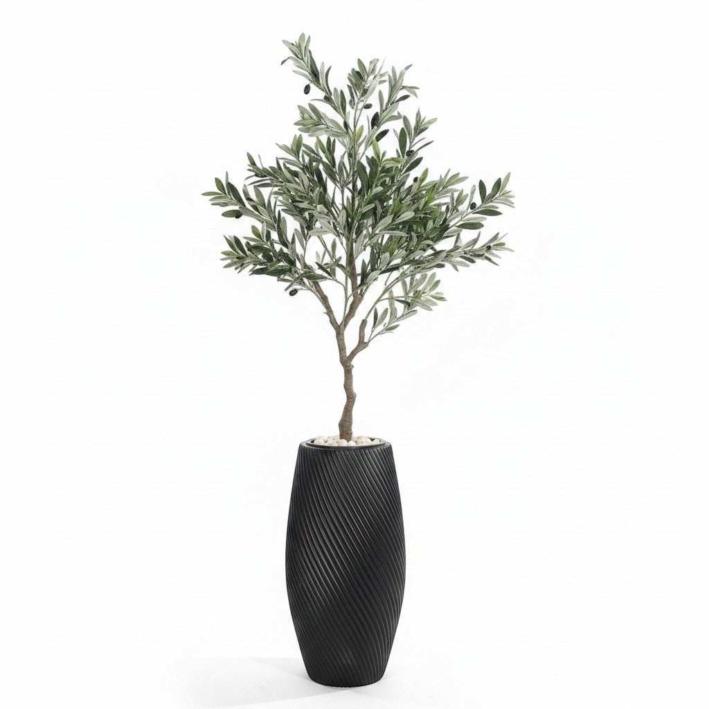Artificial Olive Tree In Textured Planter