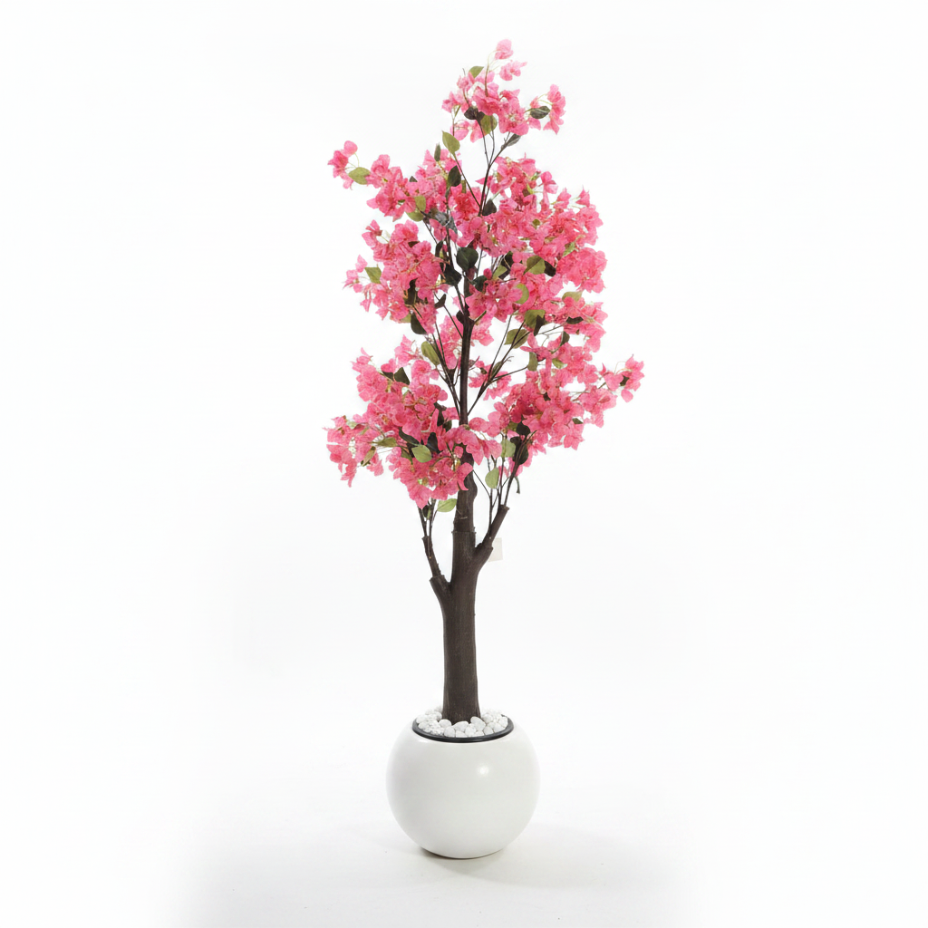 Artificial Flowering Tree in Fiberglass Pot