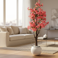 Artificial Flowering Tree in Fiberglass Pot
