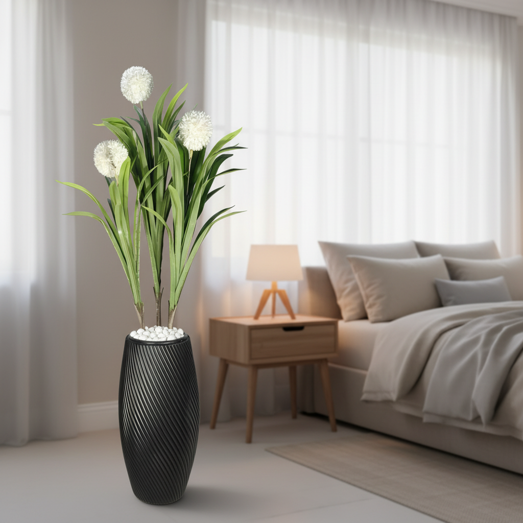 Decorative Artificial Potted Plant in Textured Pot