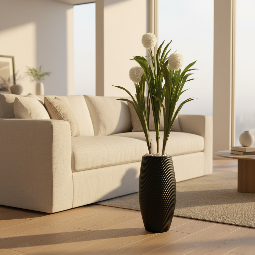 Decorative Artificial Potted Plant in Textured Pot