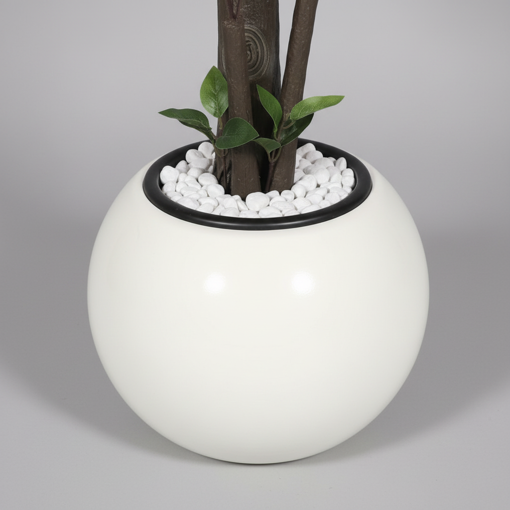 Artificial Flowering Tree in Fiberglass Pot
