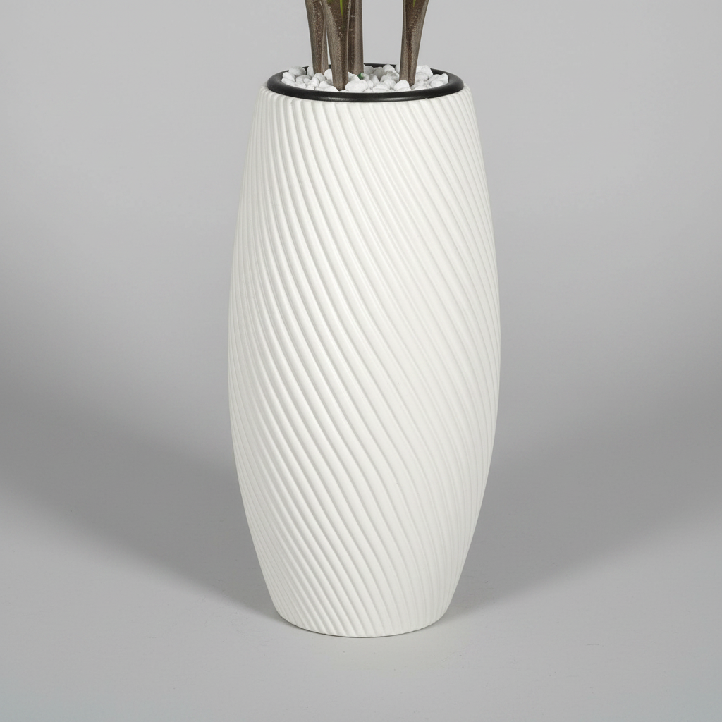 Decorative Artificial Potted Plant in Textured Floor Pot