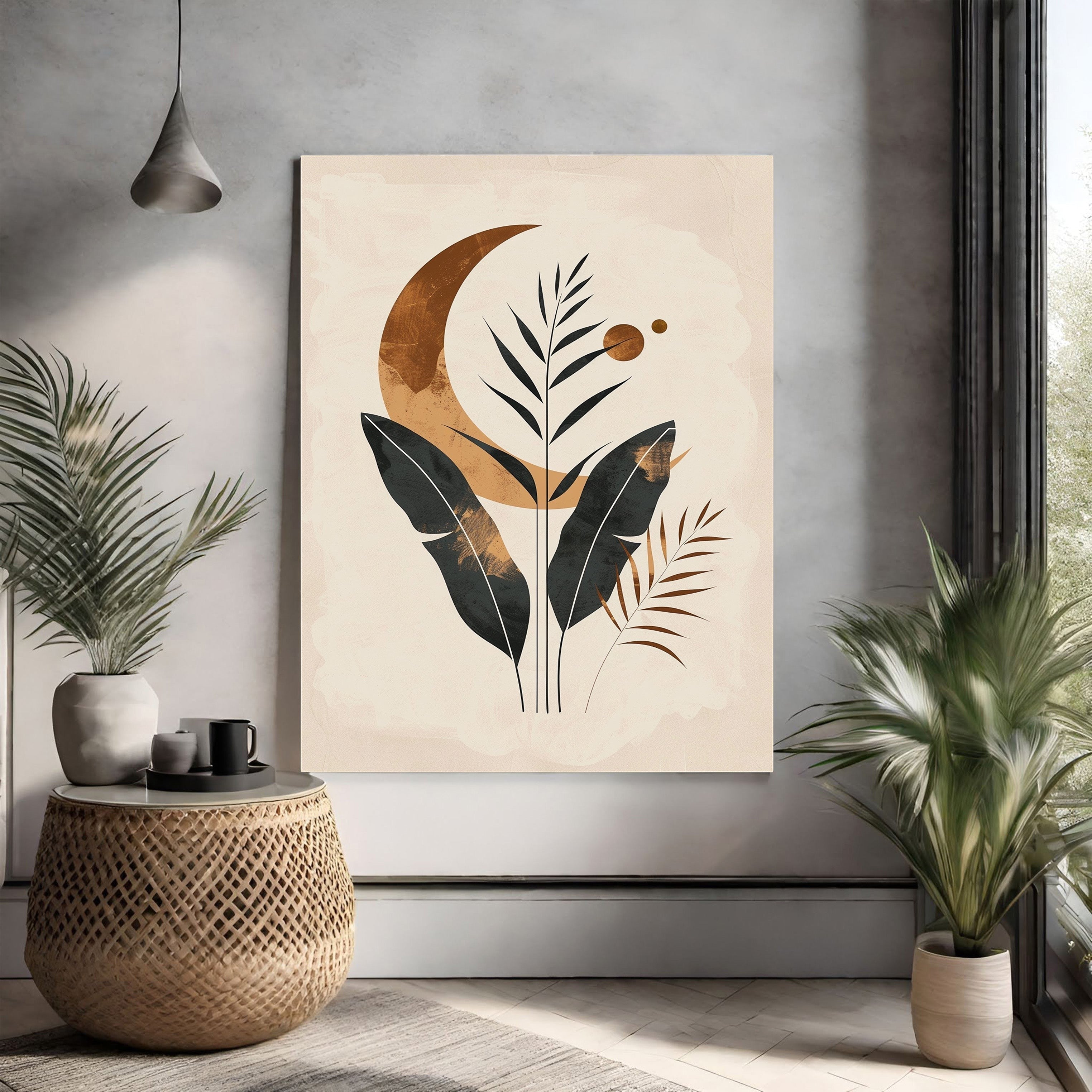 Bohemian Botanical Moon Wall Art