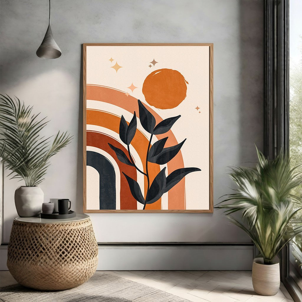 Bohemian Rainbow and Sun Wall Art