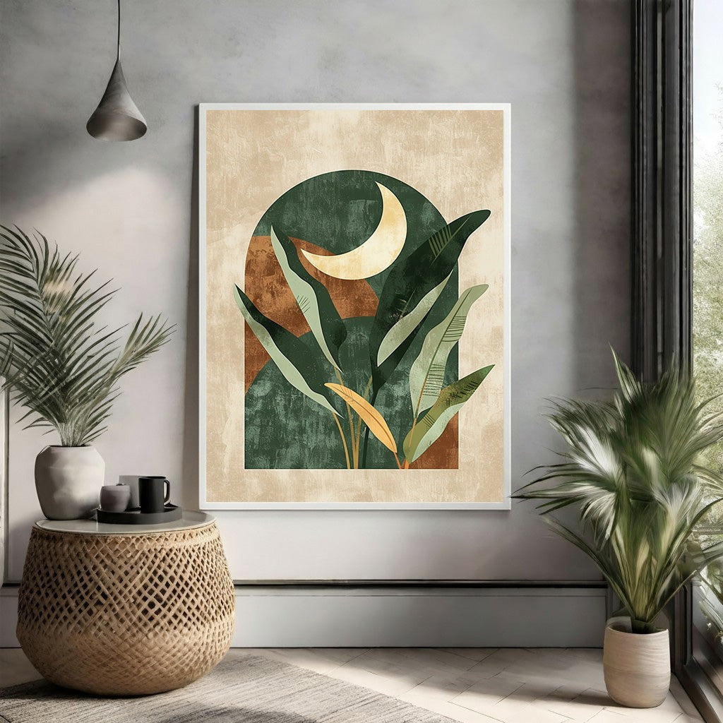 Abstract Botanical Archway Moonscape Wall Art