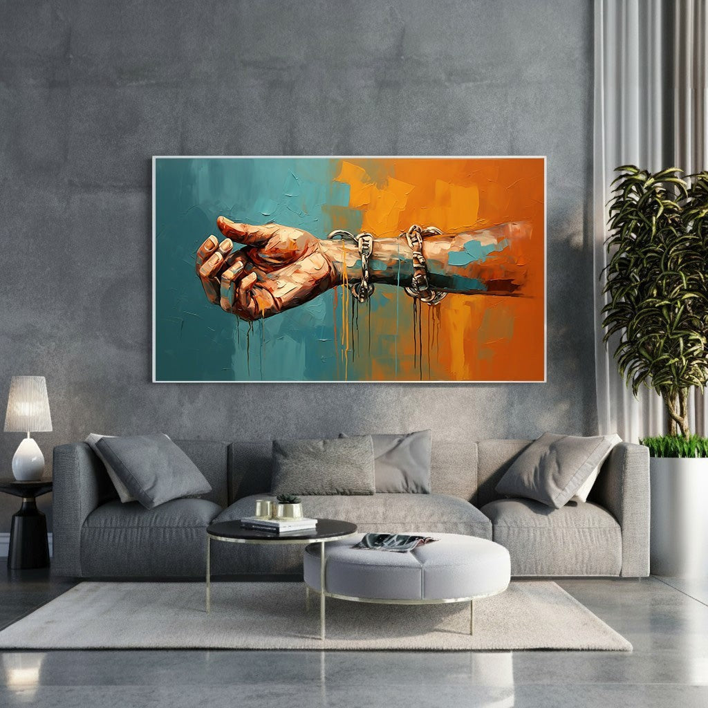 Abstract Arm With Chains Wall Art