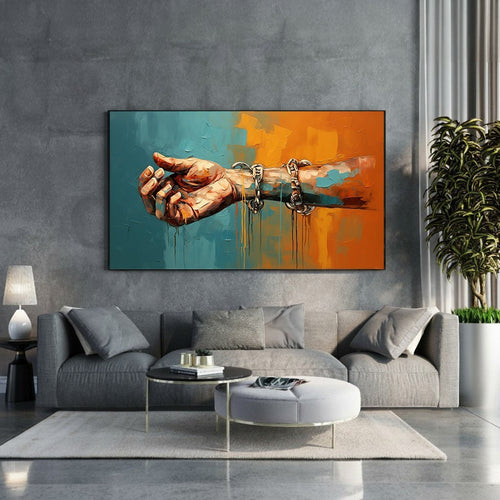 Abstract Arm With Chains Wall Art