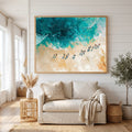 Coastal Beach Landscape Textured Oil Painting Wall Art